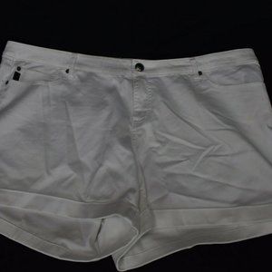 TORRID Denim Womens Size 26 White Cuffed Shorts